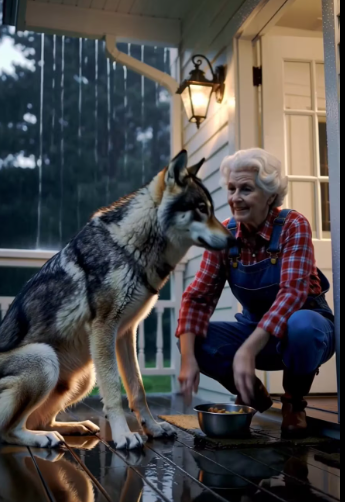 M0912036_VÃnculo Inesperado Lobo y Mujer Un lobo confÃa en una mujer. Generated using Kling AI . . . (Sólo con fines de entret_p