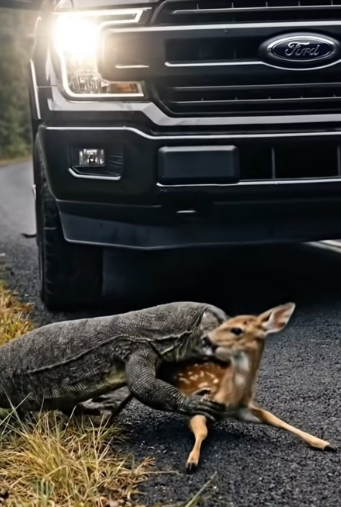 M2101010_A Brave Man Saves a Baby Deer from a Deadly Predator on the Roadside #facebookreels #reelsvideo Wildora_part2