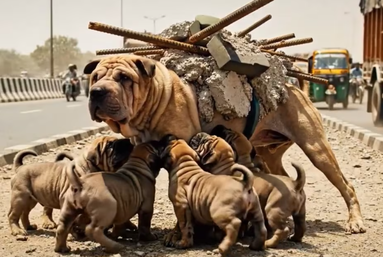 M2301017_Expert Team Rescues Shar Pei Mother Dog Fused Heavy Construction Debris_part2