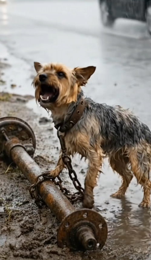 B05 Barely able to stand, frail dog was found heavy collar loc…