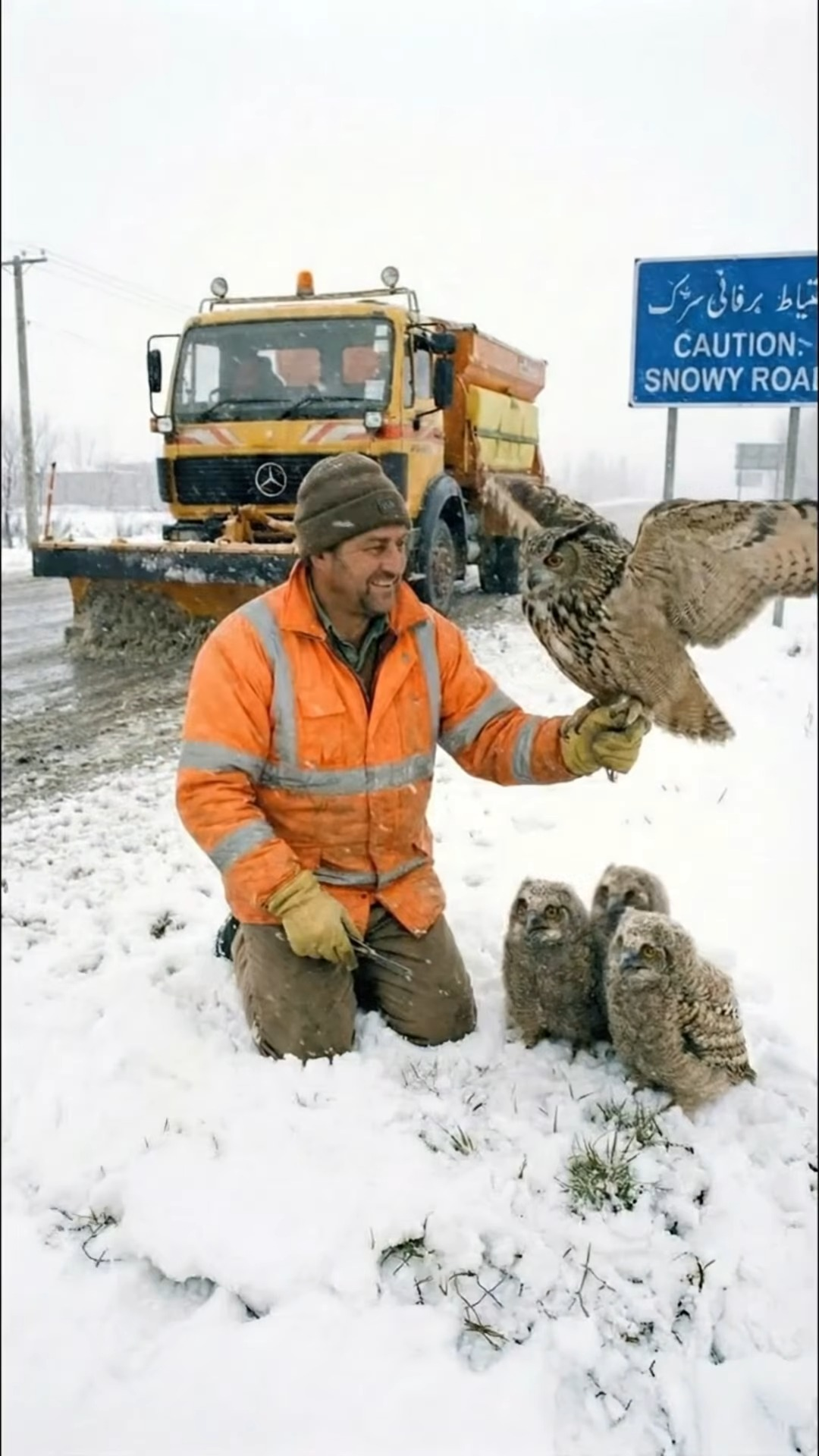 M0402008 Emotional Snow Rescue Saves Trapped Mother Owl and Her Babies Dear Kitten part2