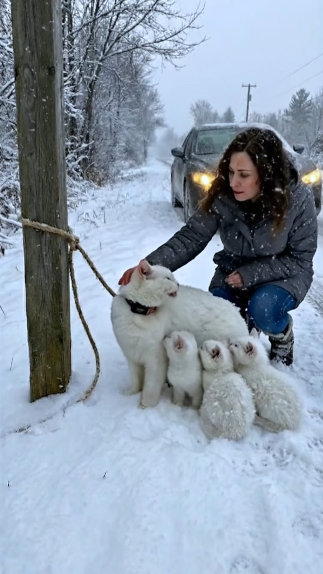 M0402011 Tied Cat Protecting Her Babies 💔🐱 #catlovers #cat #catlife #catoftheday #animals #animallover #animalrescue #re part2